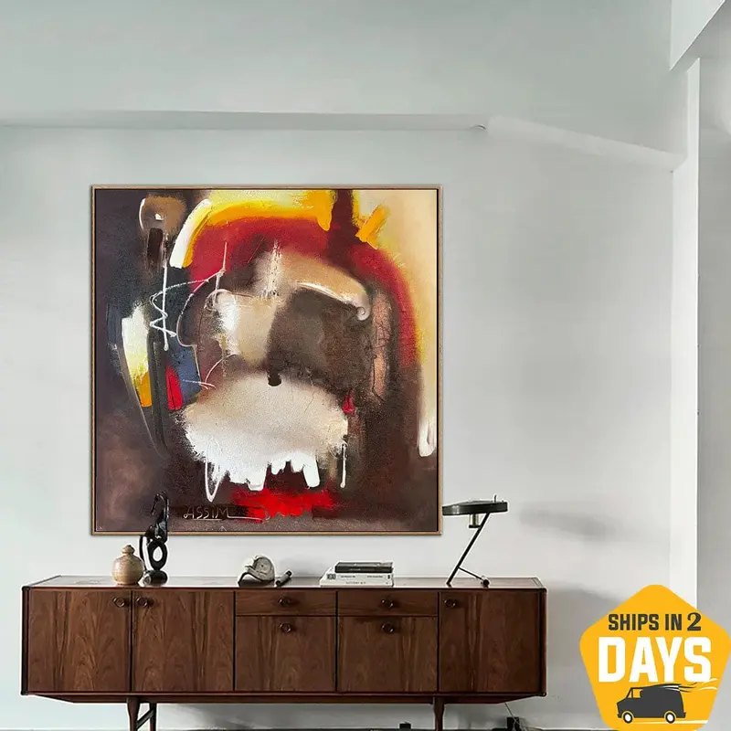Original Colorfull Oil Painting Abstract Modern Artwork Creative Wall Art Decor for Living Room | SIGNIFICANCE 39.4"x39....