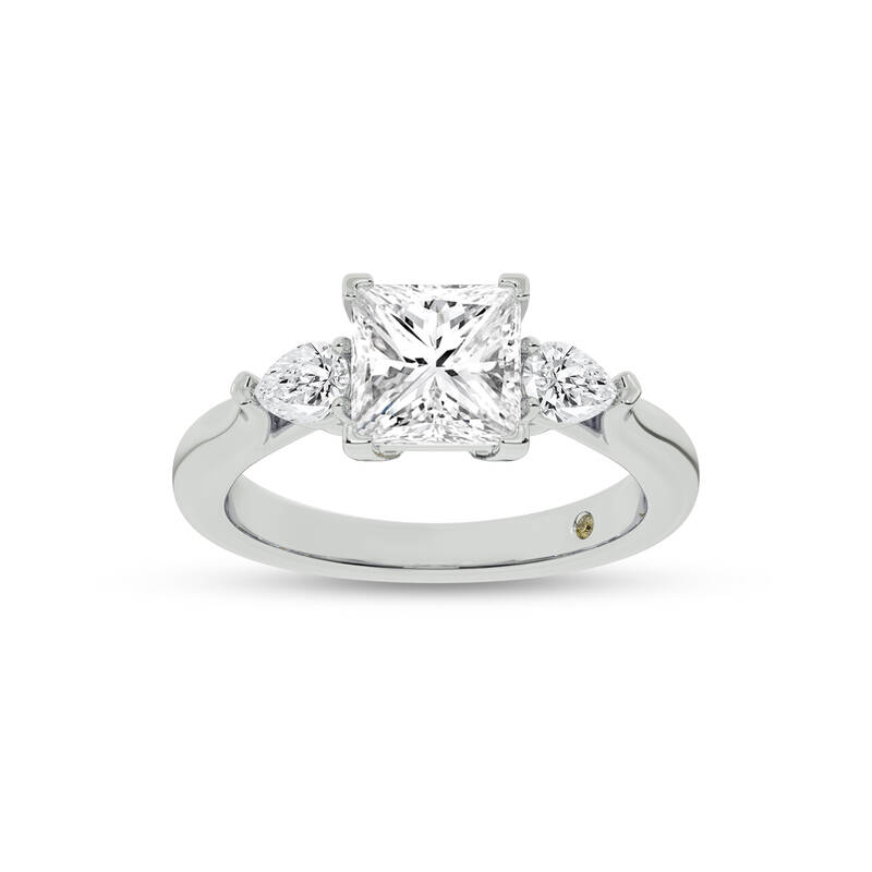 Bruges Three Stone Princess Cut Lab Grown Diamond Engagement Ring | 14K White Gold 3 1/2 CT. TW.