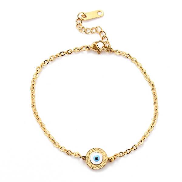 304 Stainless Steel Evil Eye Link Bracelets