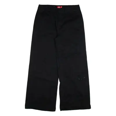 DICKIES Womens Trousers Black Relaxed Wide-Leg W34 L32