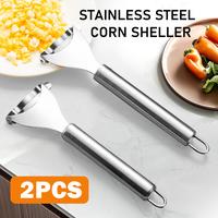 2 Counts Corn Peeler, Corn Kernel Collector - Built-in Kernel Catcher with Measuring Markings