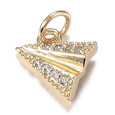 Brass Micro Clear Cubic Zirconia Charms