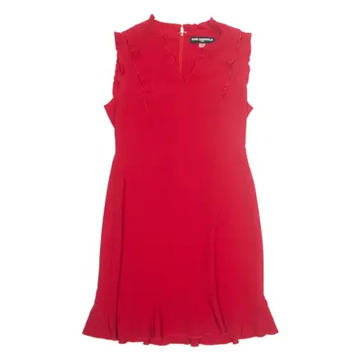 KARL LAGERFELD Womens A-Line Dress Red Short Sleeve Knee Length UK 8