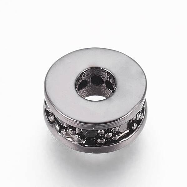 Brass Micro Pave Cubic Zirconia Beads