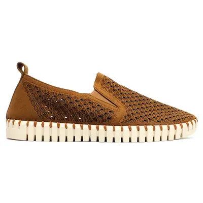 Ilse Jacobsen Tulip 140 Textile Men's Loafers Shoes - Cashew - Size:US 8 Men