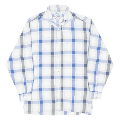 Mens Shirt Blue Check Long Sleeve S