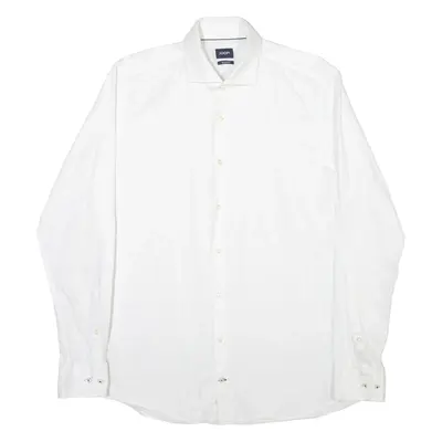 JOOP Mens Plain Shirt White Long Sleeve M
