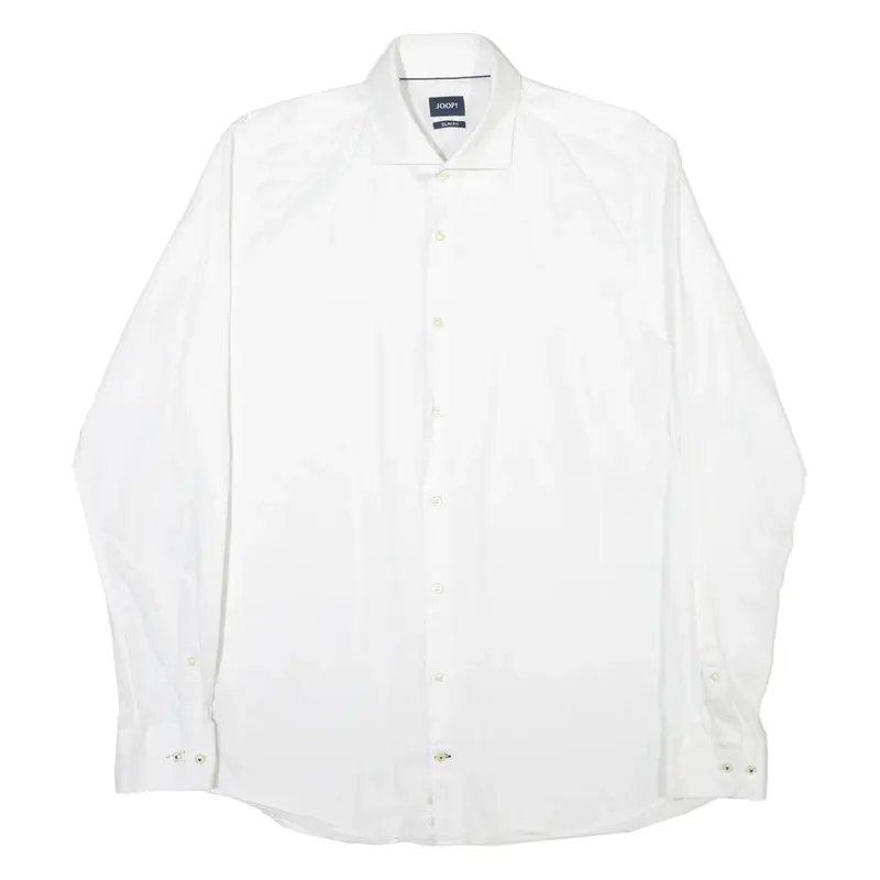 JOOP Mens Plain Shirt White Long Sleeve M
