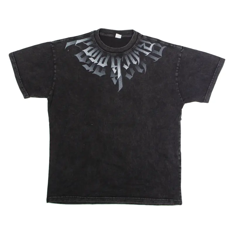 OUDY PRODUCE Faded Mens T-Shirt Black Crew Neck L