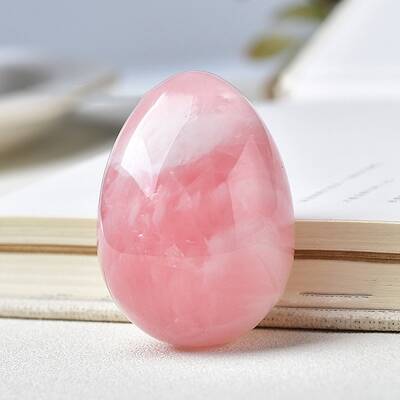 Natural Rose Quartz Carved Healing Egg Figurines
