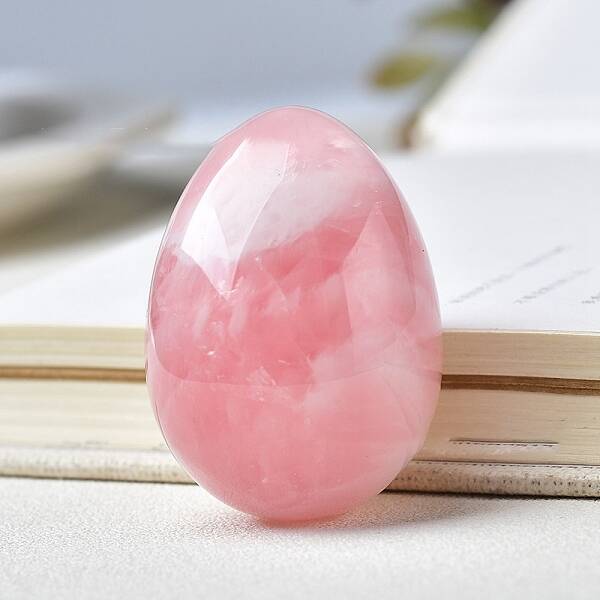 Natural Rose Quartz Carved Healing Egg Figurines