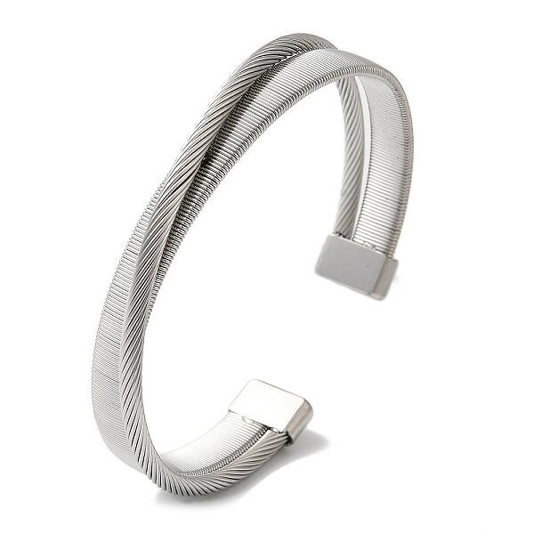 Stainless Steel Cross Open Cuff Bangles for Women