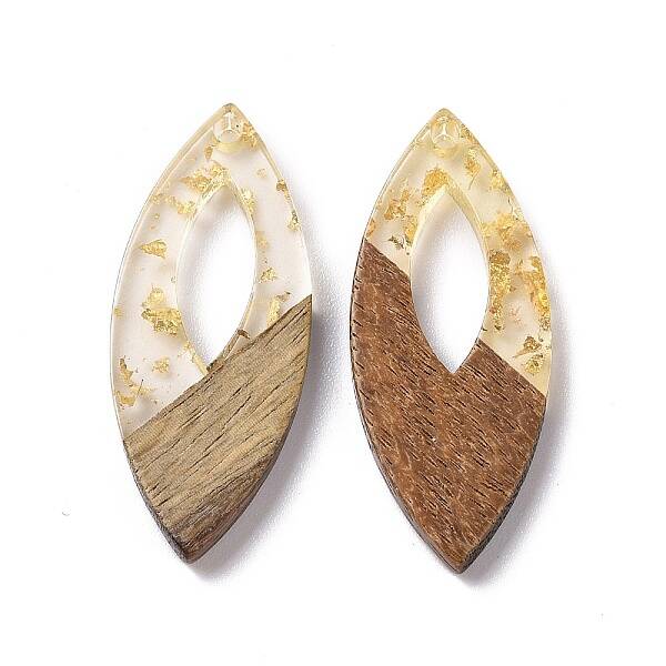 Transparent Resin & Walnut Wood Pendants