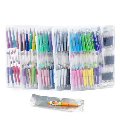 Colorful Ballpoint Pen Kit, 100pcs/set DIY Ballpoint Pen Art Craft Kit with Accessories, Cute Stationery Supplies for School...