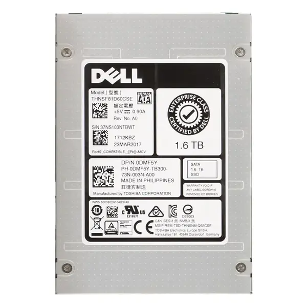 Dell 0DMF5Y | 1.6TB Multi-Level Cell SATA 6Gb/s Mixed Use 2.5-Inch Solid State Drive