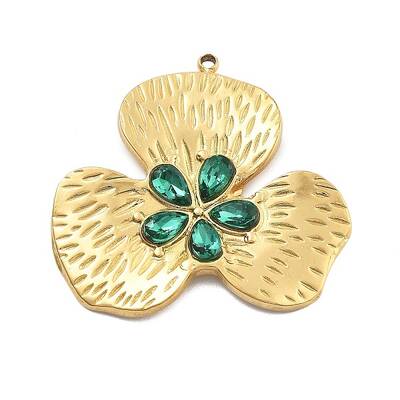304 Stainless Steel Rhinestone Pendants