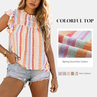 SHEWIN 2025 Summer Women‘s  Clothes Crewneck Tank Tops, Casual Ruffle Sleeveless Tops Shirts Pluse Size Clothing, Trendy St...