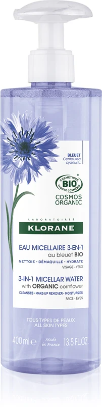 Klorane Cornflower Ritual Micellar Water 3in1 Organic 400ml