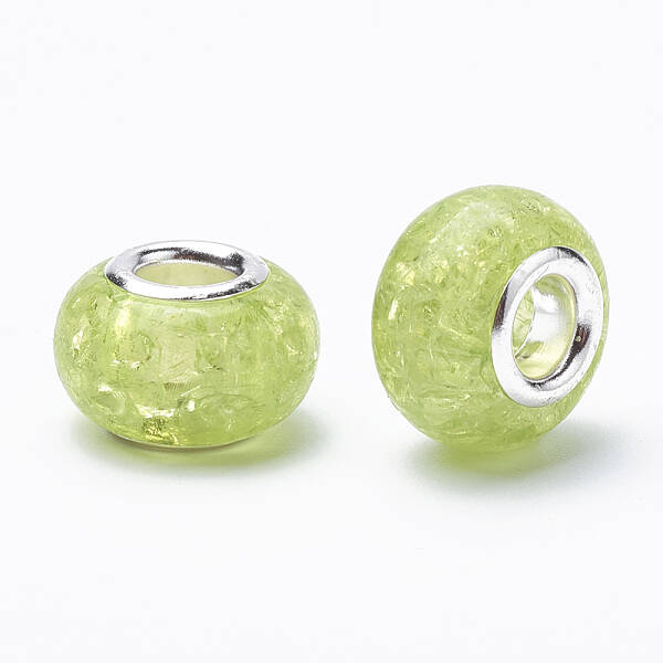 Crackle Resin European Beads