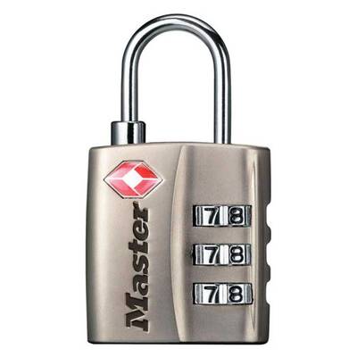 Master Lock Tsa-Accepted Luggage Lock, 3 Dial Combination, Body Width: 1-3/16 (30Mm), Shackle Length: 3/4 (19Mm), Shackle W...