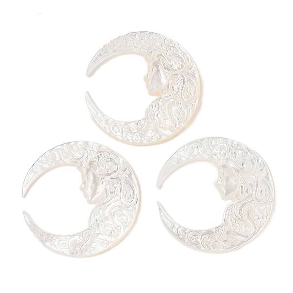 Natural White Shell Carved Cabochons