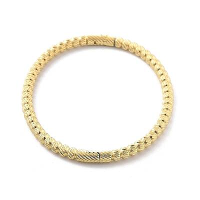 Ion Plating(IP) 304 Stainless Steel Grooved Hinged Bangles