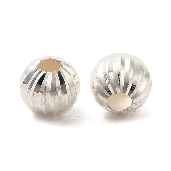 925 Sterling Silver Corrugated Round Spacer Beads