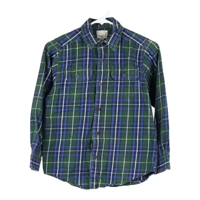 Age 10-12 Place Checked Shirt - Large Green Cotton