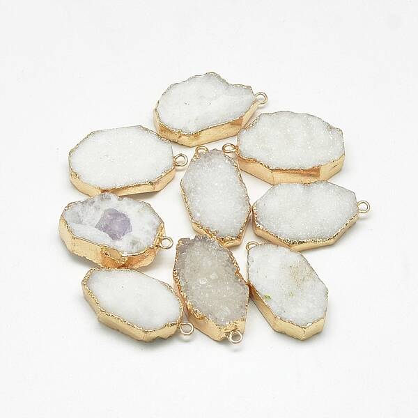 Natural Druzy Agate Pendants