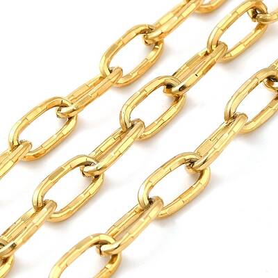 Ion Plating(IP) 304 Stainless Steel Textured Oval Link Chains