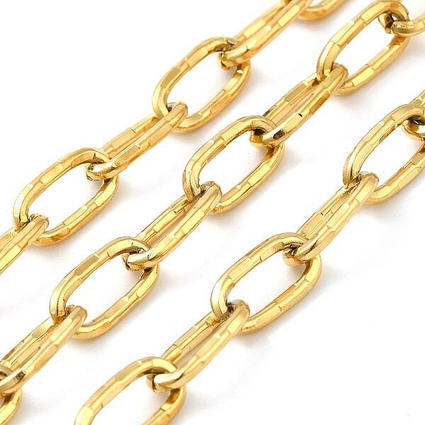 Ion Plating(IP) 304 Stainless Steel Textured Oval Link Chains