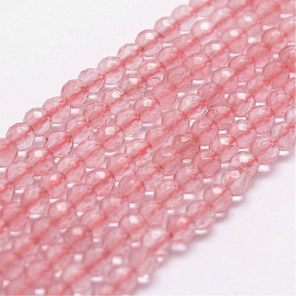 Cherry Quartz Glass Beads Strands