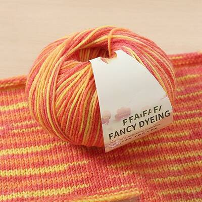 Wool Rainbow Segment Dyed Knitting Yarn