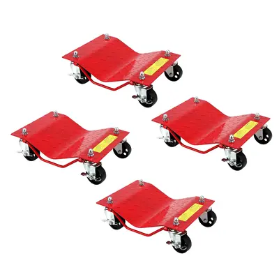 Garvee Car Dolly Set of 4, 8000 LBS Capacity Heavy Duty Alloy Steel with 3in Wheels, Curved Design, Anti-Slip Rails for Garag...