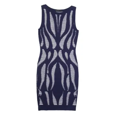 KAREN MILLEN Womens Bodycon Dress Blue Viscose Sleeveless Midi S