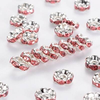 Brass Grade A Rhinestone Spacer Beads