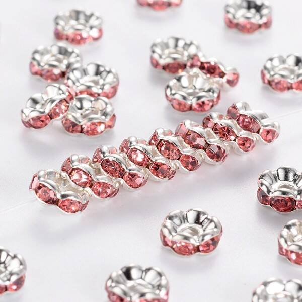 Brass Grade A Rhinestone Spacer Beads