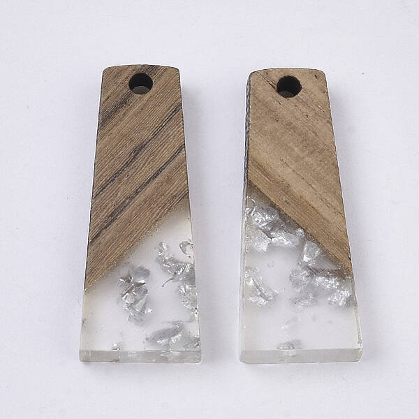 Transparent Resin & Walnut Wood Pendants