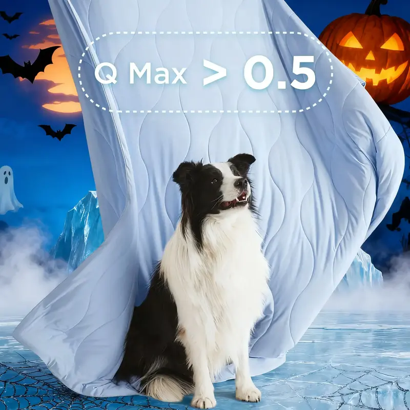 Bedsure Premium Cooling Blanket for Dog - Q-MAX>0.5, Breathable Summer Washable Cold Pet Throw Blanket, Soft Durable Self Coo...