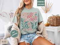 Comfort Colors Boho Daisy Flower Tee, Comfort Colors Botanical Tee boho Tee wildflower shirt plant ,Gift for gardener ,trendy...