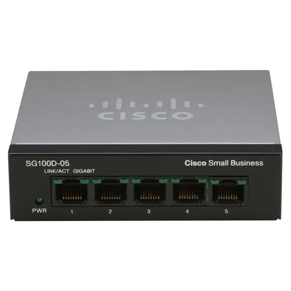 Cisco SG100D-05-NA | Small Business 100 Series SG100D-05 5 x 10/100/1000Base-T RJ-45 Ports Layer 2 Unmanaged Gigabit Ethernet...