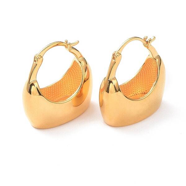 Brass Bag Shape Hoop Earrings for Women