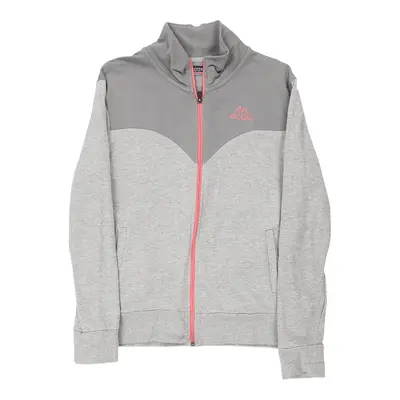 Age 15-16 Kappa Zip Up - 2XL Grey Cotton