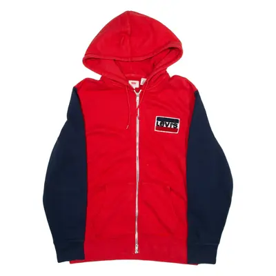 LEVI'S Womens Red Hoodie Full Zip L