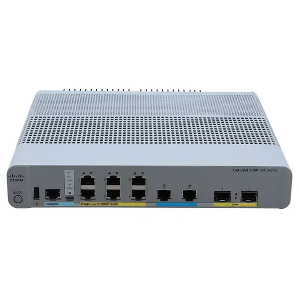 Cisco WS-C3560CX-8XPD-S | Catalyst 3560-CX Series 3560CX-8XPD 6 x 1000Base-T PoE+ + 2 x Multi-GE PoE+ Ports + 2 x SFP+ Uplink...