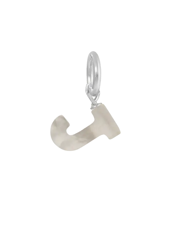 MOP Letter Charm | Metal Color: Silver | Letter: J