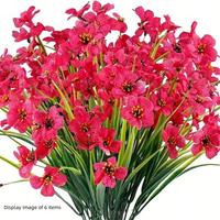 Artificial Flower, 6 Counts Spring Grass Flower, Modern Fake Flower for Dormitory Office School Party Decor, Home Decoration,...