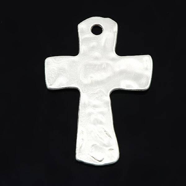 Hammered Cross Alloy Pendants