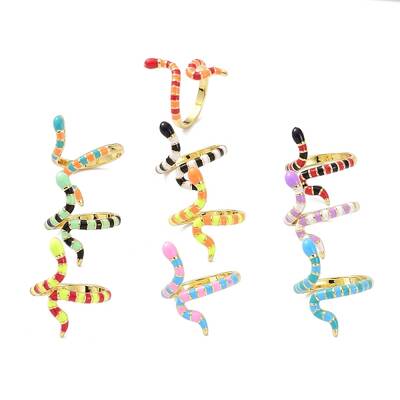 Snake Real 18K Gold Plated Cuff Rings for Women