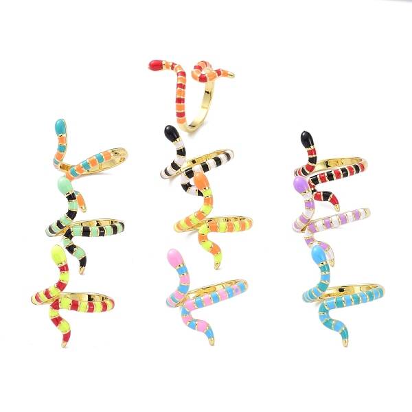 Snake Real 18K Gold Plated Cuff Rings for Women